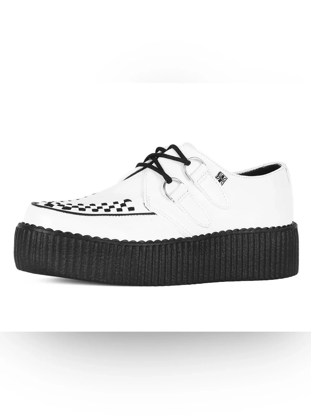 T.U.K - White Leather Viva Mondo Creeper Loafers - Men’s 9 Women’s 11